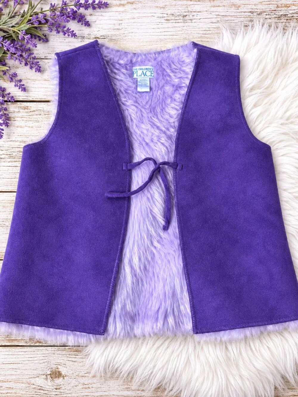 💜 The Children’s Place Purple Faux-Fur Vest
